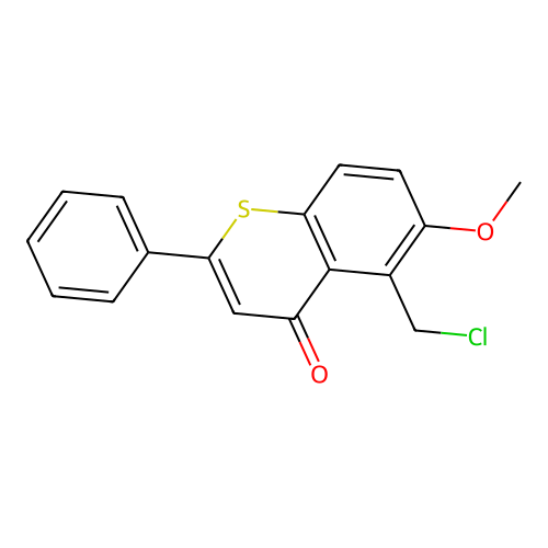 5-(Chloromethyl)-6-methoxy-2-phenyl-4H-1-benzothiopyran-4-one structure