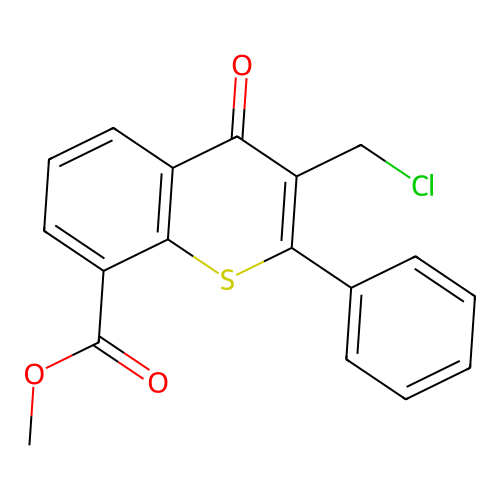 Methyl 3-(chloromethyl)-4-oxo-2-phenylthiochromene-8-carboxylate structure
