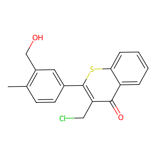 3-(Chloromethyl)-2-[3-(hydroxymethyl)-4-methylphenyl]thiochromen-4-one structure