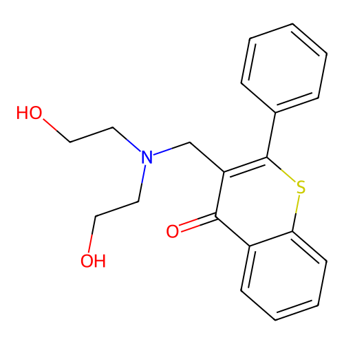 3-[[Bis(2-hydroxyethyl)amino]methyl]-2-phenylthiochromen-4-one structure