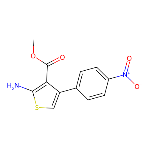 Methyl 2-amino-4-(4-nitrophenyl)thiophene-3-carboxylate structure