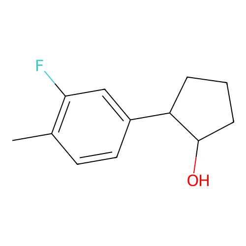 trans-2-(3-Fluoro-4-methylphenyl)cyclopentanol structure