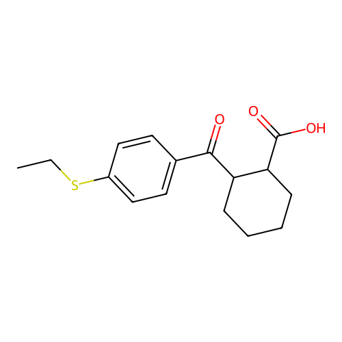 cis-2-(4-Thioethylbenzoyl)cyclohexane-1-carboxylic acid structure