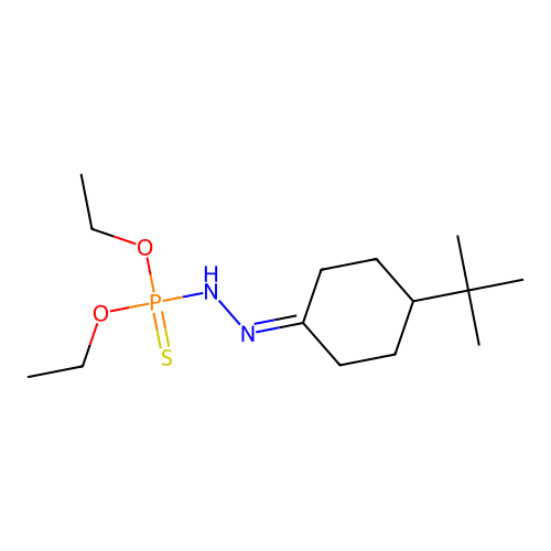 phosphorohydrazidothioic acid, n'-[4-(1,1-dimethylethyl)cyclohexylidene]-, o,o-diethyl ester structure
