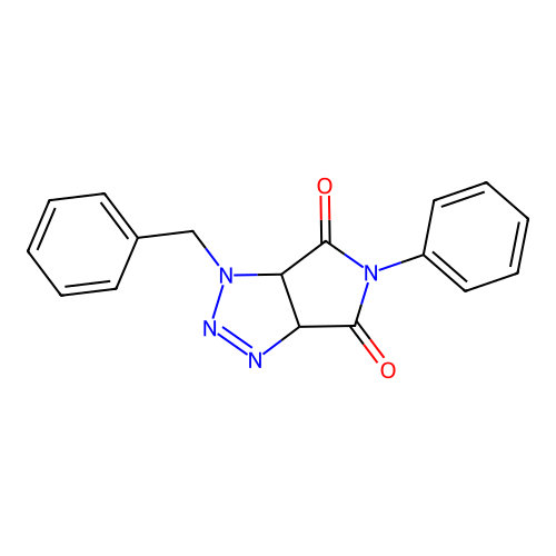 1-benzyl-5-phenyl-3a,6a-dihydropyrrolo[3,4-d][1,2,3]triazole-4,6(1H,5H)-dione structure