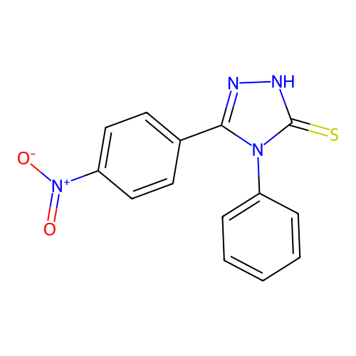 5-(4-nitrophenyl)-4-phenyl-2,4-dihydro-3H-1,2,4-triazole-3-thione structure