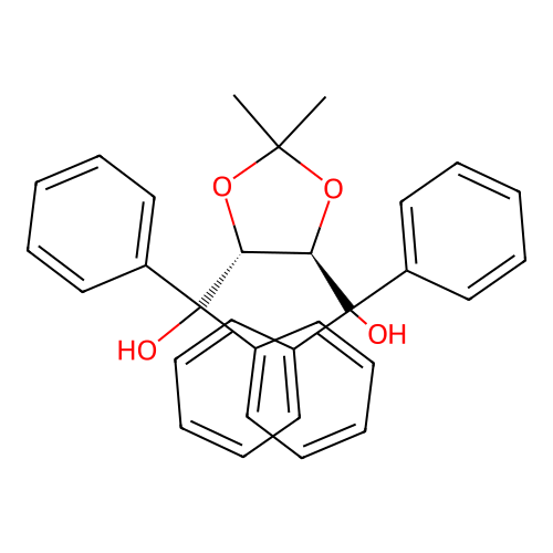 ((4R,5R)-2,2-Dimethyl-1,3-dioxolane-4,5-diyl)bis(diphenylmethanol) structure
