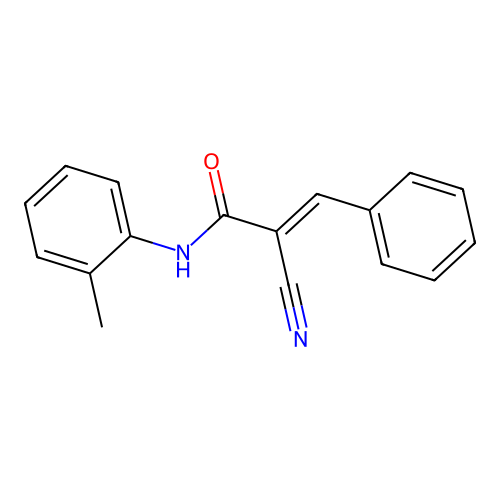 (E)-2-cyano-3-phenyl-N-(o-tolyl)acrylamide structure