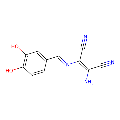 2-Amino-3-[(3,4-dihydroxyphenyl)methyleneamino]but-2-enedinitrile structure