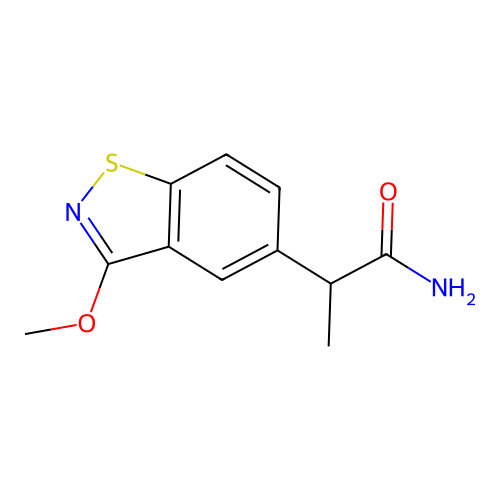2-(3-甲氧基-1,2-苯并异噻唑-5-基)丙酰胺 structure