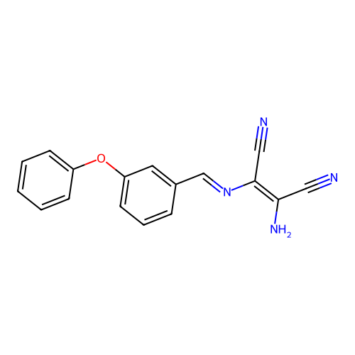 2-Amino-3-[(3-phenoxyphenyl)methylideneamino]but-2-enedinitrile structure