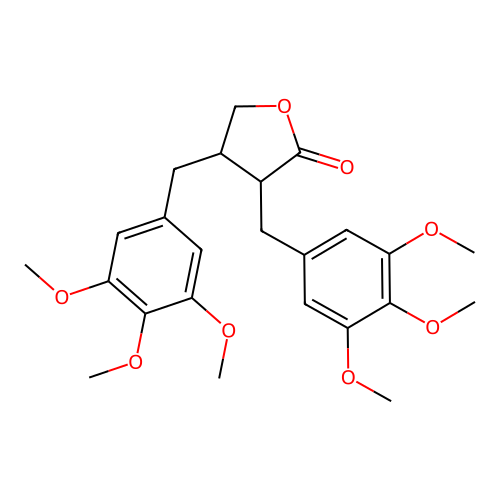 3,4-Bis[(3,4,5-trimethoxyphenyl)methyl]oxolan-2-one structure