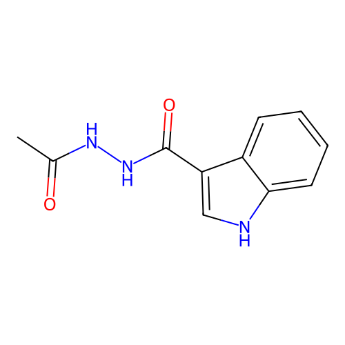 N'-acetyl-1H-indole-3-carbohydrazide structure