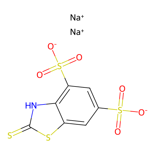 disodium;2-sulfanylidene-3H-1,3-benzothiazole-4,6-disulfonate structure