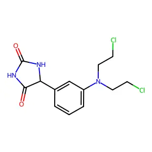 Hydantoin, 5-(m-(bis(2-chloroethyl)amino)phenyl)- structure