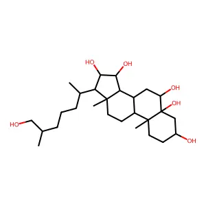 Cholestane-3,5,6,15,16,26-hexol, (3beta,5alpha,6beta,15alpha,16beta)- structure