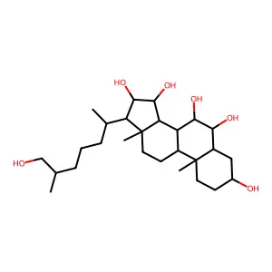 Cholestane-3,6,7,15,16,26-hexol, (3beta,5alpha,6beta,7alpha,15alpha,16beta)- structure