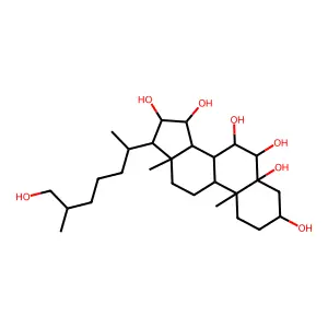 5alpha-Cholestane-3beta,5,6beta,7alpha,15alpha,16beta,26-heptol structure