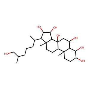 5alpha-Cholestane-3beta,4beta,6alpha,8,15alpha,16beta,26-heptol structure