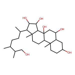 24xi-Methyl-5alpha-cholestane-3beta,6alpha,8,15alpha,16beta,26-hexol structure