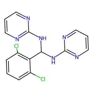 Pyrimidine, 2,2'-(2,6-dichlorobenzylidenediimino)di- structure