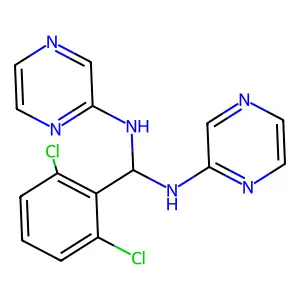 Pyrazine, 2,2'-(2,6-dichlorobenzylidenediimino)di- structure