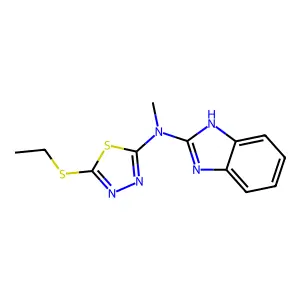 1H-Benzimidazole-2-methanamine, N-(5-(ethylthio)-1,3,4-thiadiazol-2-yl)- structure