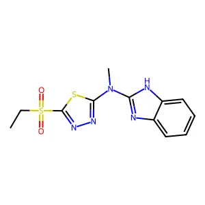 1H-Benzimidazole-2-methanamine, N-(5-(ethylsulfonyl)-1,3,4-thiadiazol-2-yl)- structure