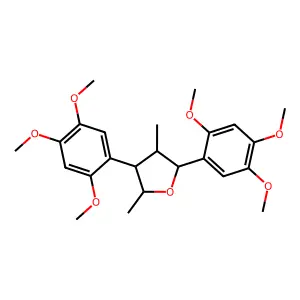 (2R,3S,4R,5R)-2,4-dimethyl-3,5-bis(2,4,5-trimethoxyphenyl)oxolane structure