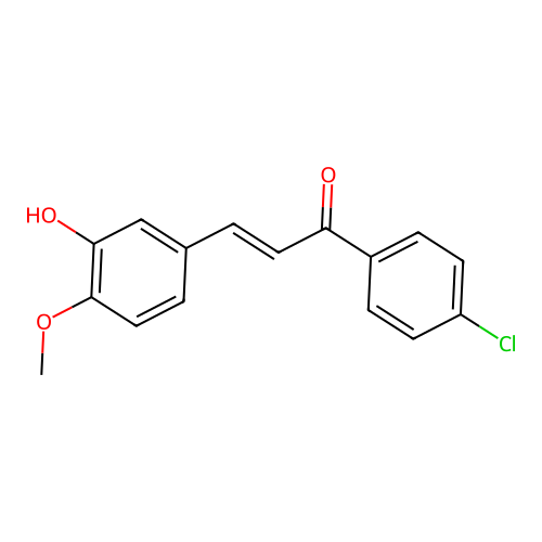 1-(4-chlorophenyl)-3-(3-hydroxy-4-methoxyphenyl)prop-2-en-1-one structure