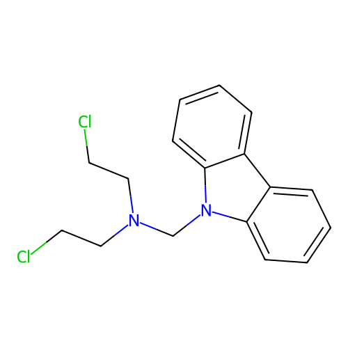N-(carbazol-9-ylmethyl)-2-chloro-N-(2-chloroethyl)ethanamine structure