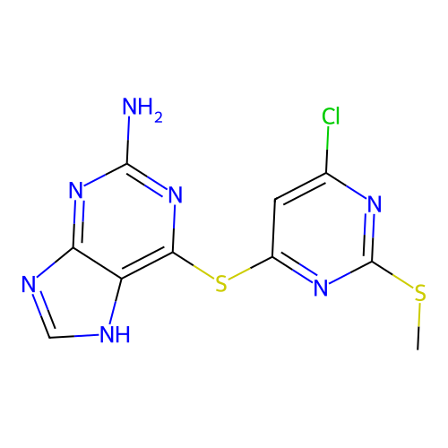 Purine, 2-amino-6-[6-chloro-2-(methylthio)-4-pyrimidinylthio]- structure