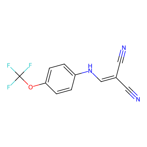 (((4-(Trifluoromethoxy)phenyl)amino)methylene)methane-1,1-dicarbonitrile structure