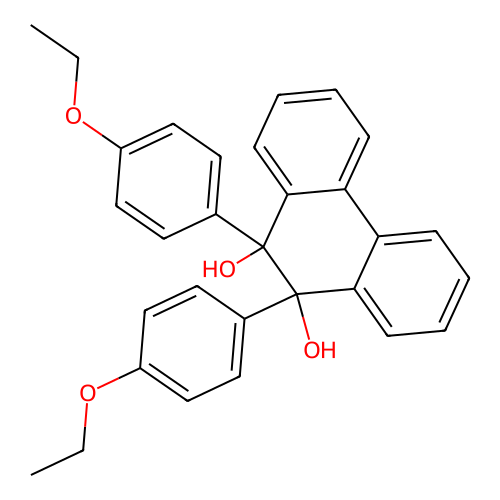 9,10-Bis(4-ethoxyphenyl)-9,10-dihydrophenanthrene-9,10-diol structure