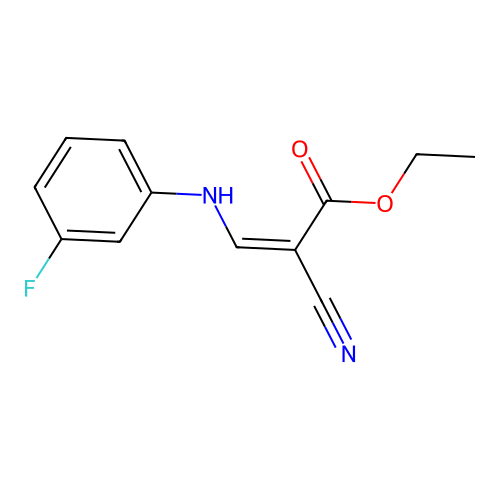 Ethyl 2-cyano-3-(3-fluoroanilino)prop-2-enoate structure