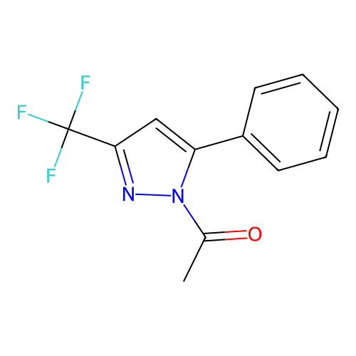 1-[5-Phenyl-3-(trifluoromethyl)pyrazol-1-yl]ethanone structure