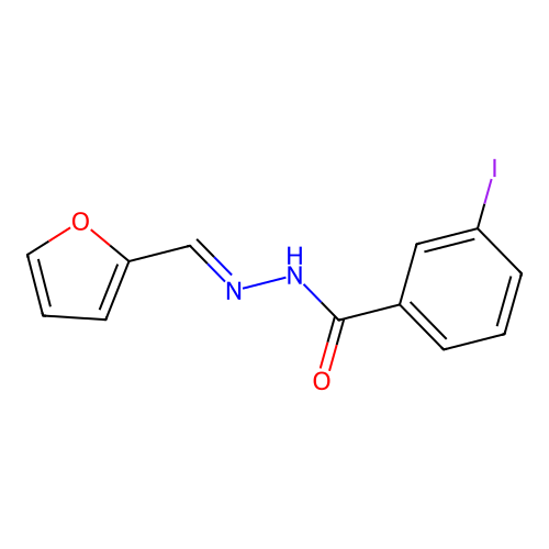 3-Iodobenzoic acid 2-(2-furanylmethylene)hydrazide structure