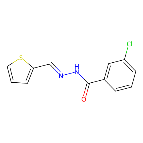 3-chloro-N-(thiophen-2-ylmethylideneamino)benzamide structure