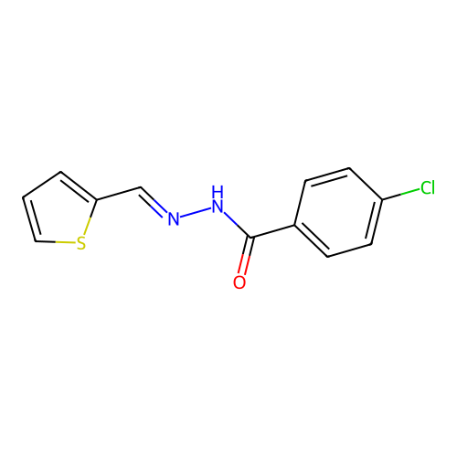 4-Chlorobenzoic acid 2-(2-thienylmethylene)hydrazide structure