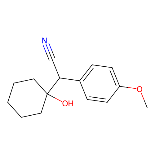 (1-Hydroxycyclohexyl)(4-methoxyphenyl)acetonitrile structure