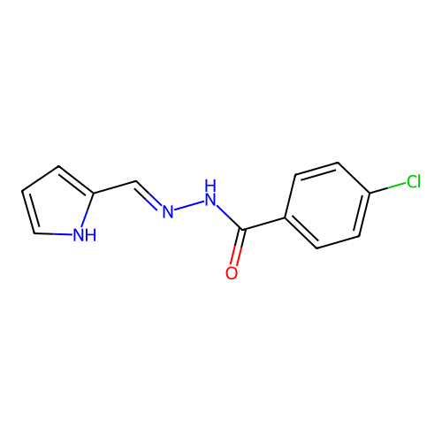 4-chloro-N'-(2-pyrrolylidenemethyl)benzohydrazide structure