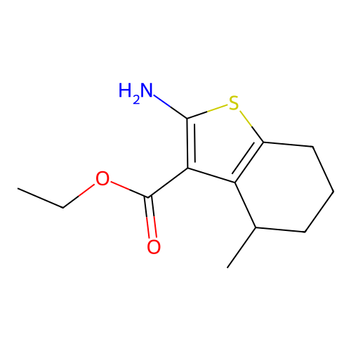 Ethyl 2-amino-4-methyl-4,5,6,7-tetrahydro-1-benzothiophene-3-carboxylate structure
