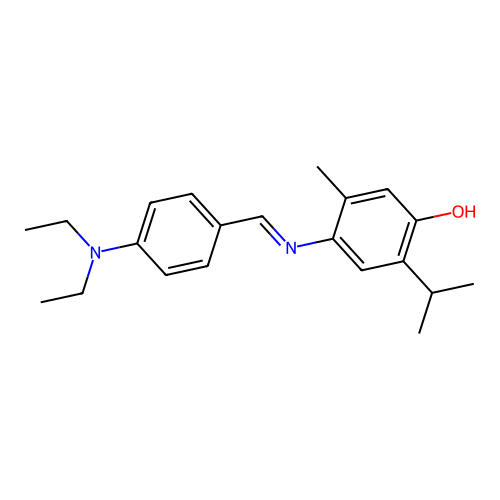 4-({(e)-[4-(diethylamino)phenyl]methylidene}amino)-5-methyl-2-(propan-2-yl)phenol structure