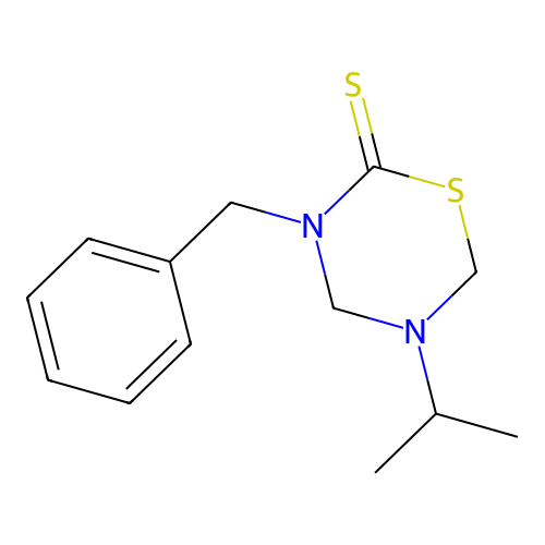 3-Benzyl-5-isopropyl-1,3,5-thiadiazinane-2-thione structure