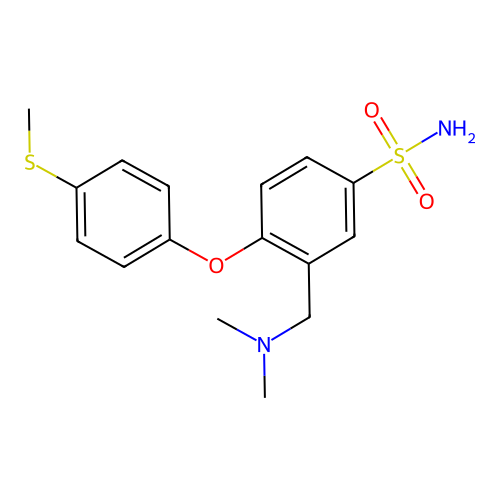 3-Dimethylaminomethyl-4-(4-methylsulfanyl-phenoxy)-benzenesulfonamide structure