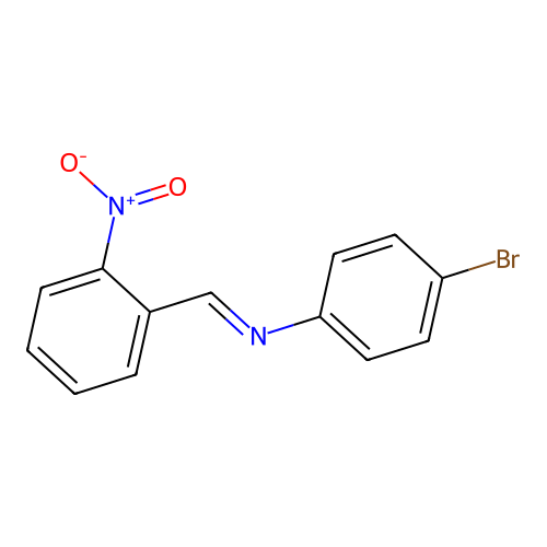 N-(4-bromophenyl)-1-(2-nitrophenyl)methanimine structure