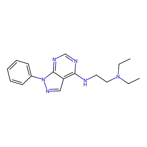 Diethyl{2-[(1-phenylpyrazolo[4,5-e]pyrimidin-4-yl)amino]ethyl}amine structure