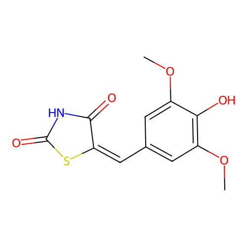 5-(3,5-Dimethoxy-4-hydroxybenzylidene)thiazolidine-2,4-dione structure