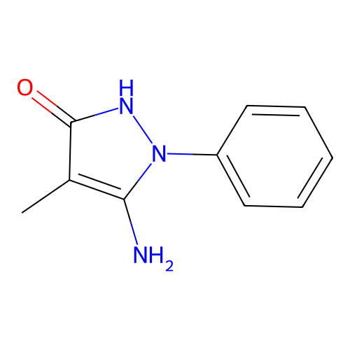 5-Amino-4-methyl-1-phenyl-1,2-dihydro-pyrazol-3-one structure