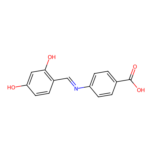 4-((2,4-Dihydroxy-benzylidene)-amino)-benzoic acid structure